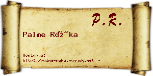 Palme Réka névjegykártya